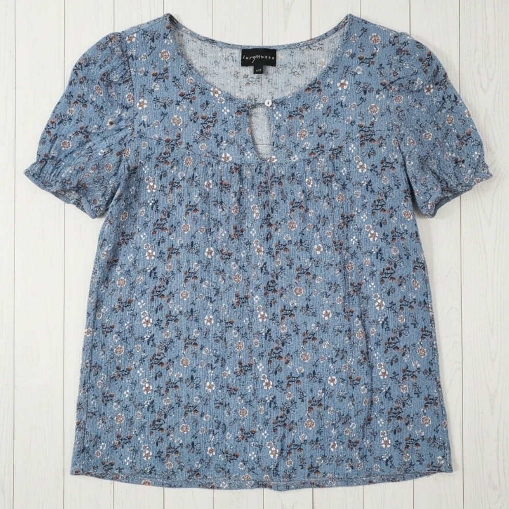 Blue Floral Blouse Size Large